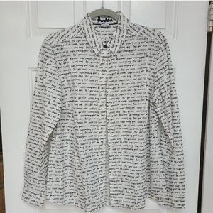 Boden Black and White Button Down Shirt